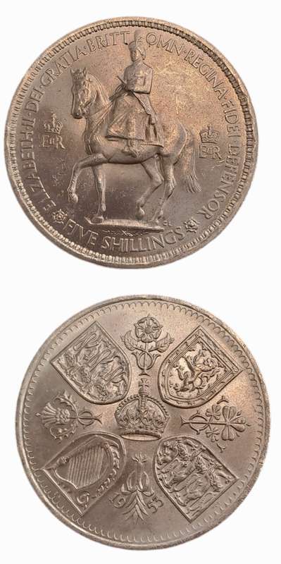 1953 United Kingdom 5 Shillings - Elizabeth II Coronation