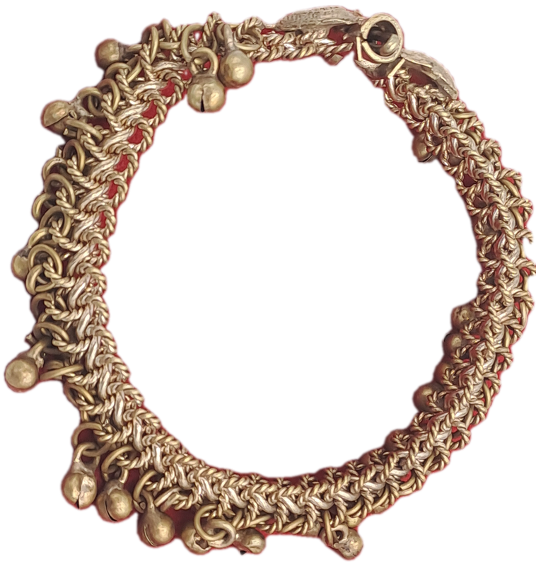 Antique / Vintage Brass Bracelet chain and bells