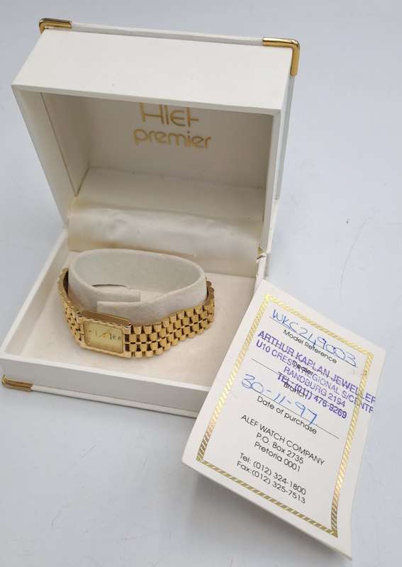 Pre-Owned Vintage Ladies ALEF Premier Gold Plated Watch -Boxed-Working