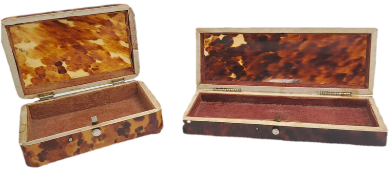 2 Antique Tortoise Shell Trinket Boxes