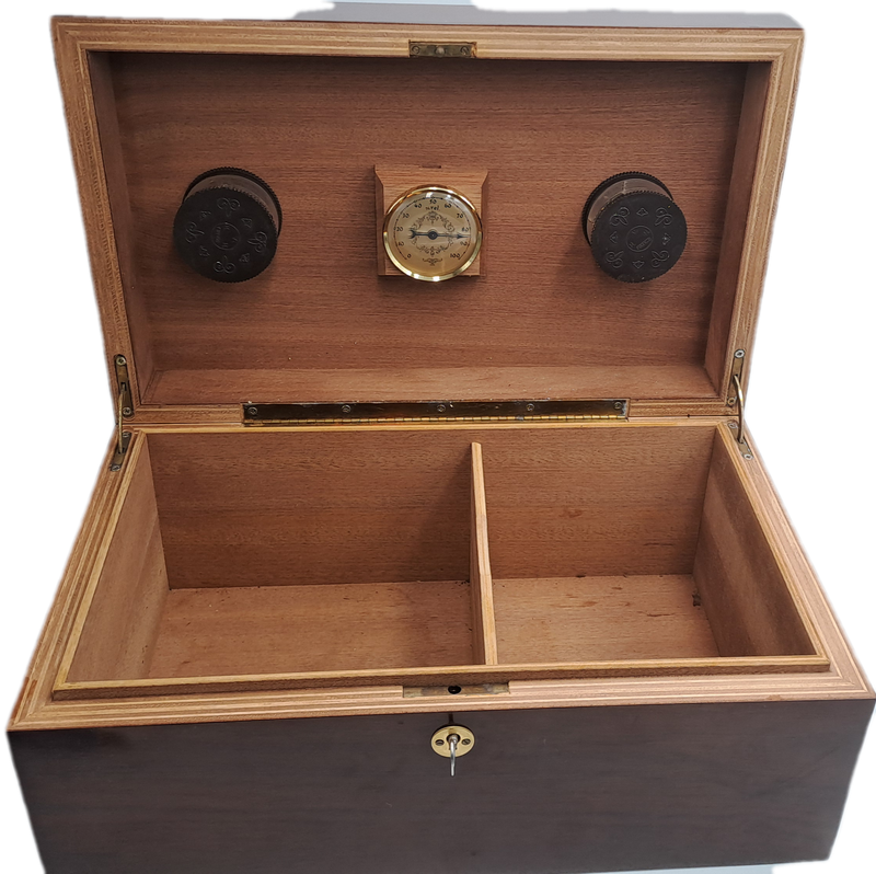 Wood Cigar Box with Hygrometer- with Key -fuenze made in italy