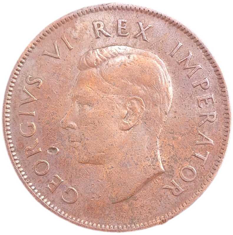 1943 South Africa Union 1 Penny - George VI Rex Imperator