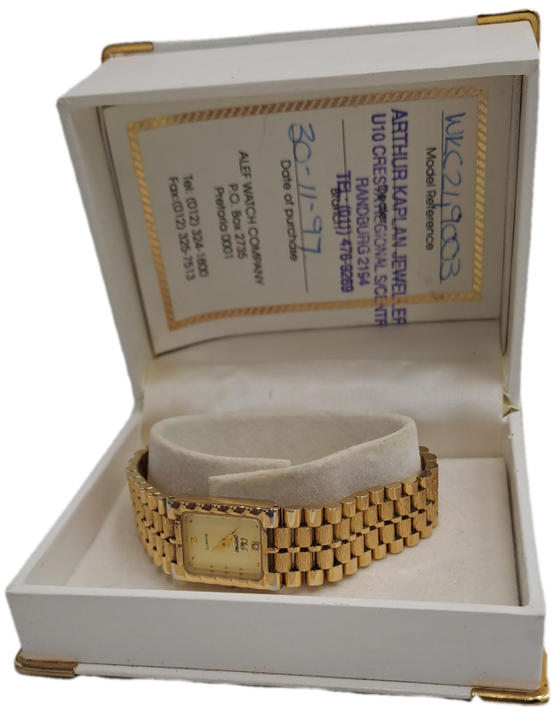 Pre-Owned Vintage Ladies ALEF Premier Gold Plated Watch -Boxed-Working