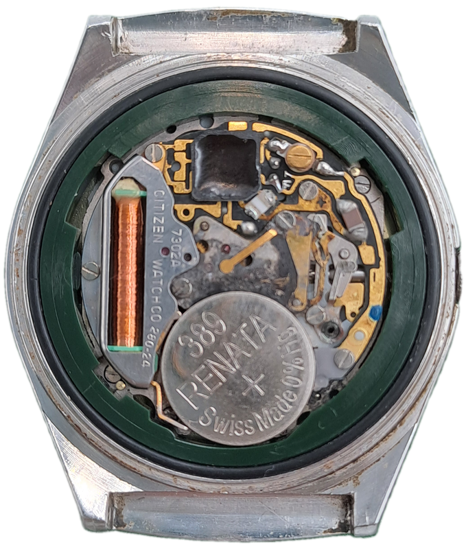 Vintage Citizen CRYSTRON Day-Date Quartz Watch -NOT WORKING MOVEMENT FAULTY