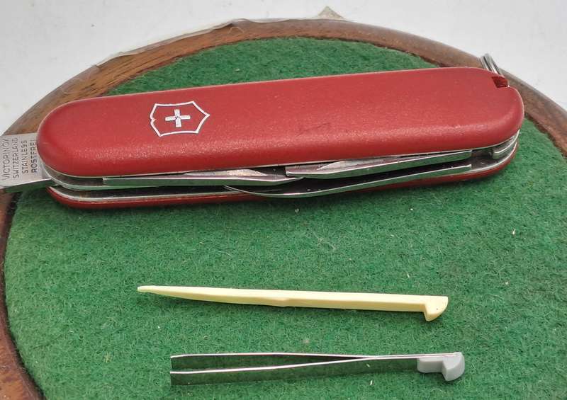 Victorinox Swiss Officer Pocket Knife in Pouch with Toothpick and tweezer