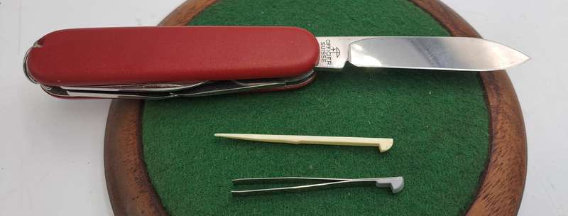 Victorinox Swiss Officer Pocket Knife in Pouch with Toothpick and tweezer