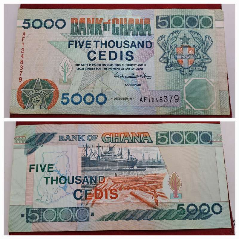 1997 Ghana (1957-date) 5000 Cedis Small Bank Note-