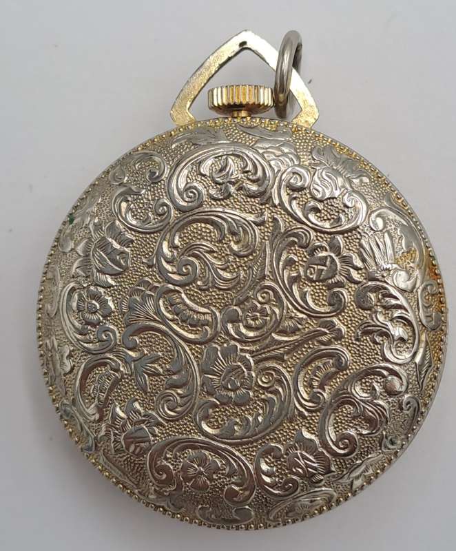Vintage 1060's Swiss LAMAR Gold Tone Pendant windup watch -Roman Numerals- see condition