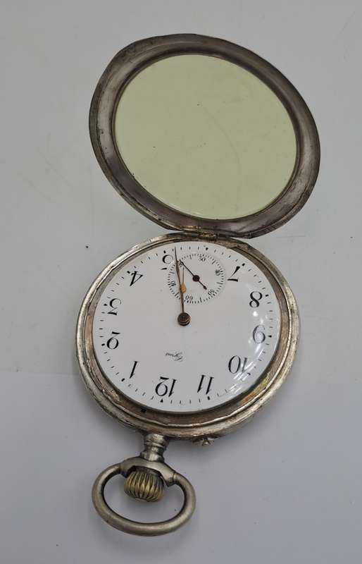 Antique Cyrus GT Pocket watch with .800 Silver case -Working