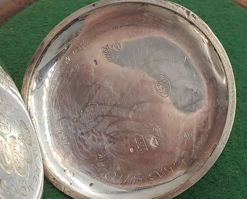Antique Cyrus GT Pocket watch with .800 Silver case -Working