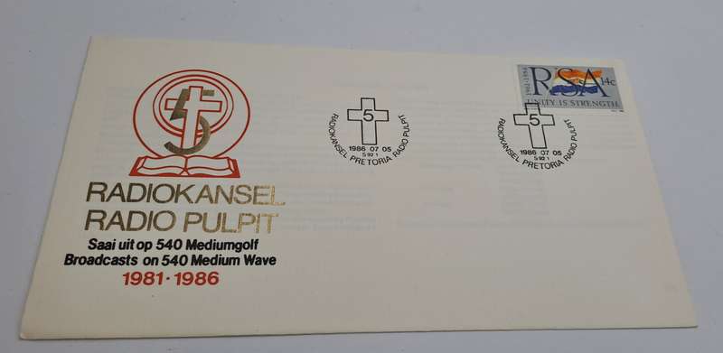 1986 RSA Radio Pulpit Commemorative Cover(2 available)