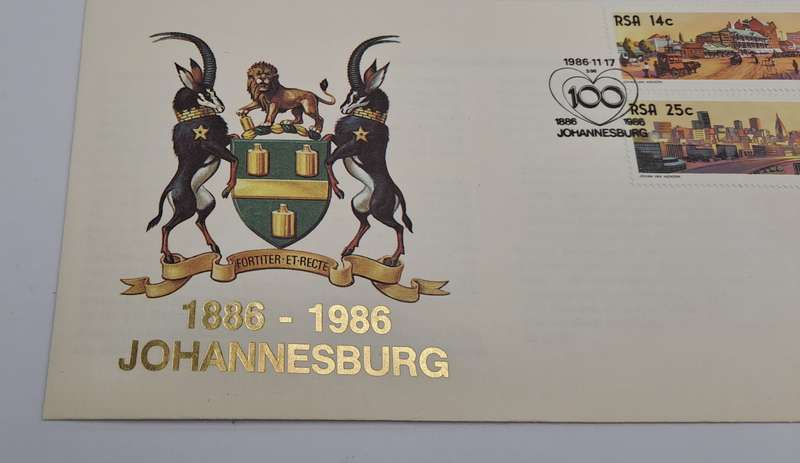 1986 RSA Johannesburg Centenary Commemorate Cover (2 Available)