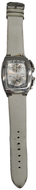 Pre-Owned Guess Analog Silver Dial Men's Watch-Working - 2 Movements -Need a New strap