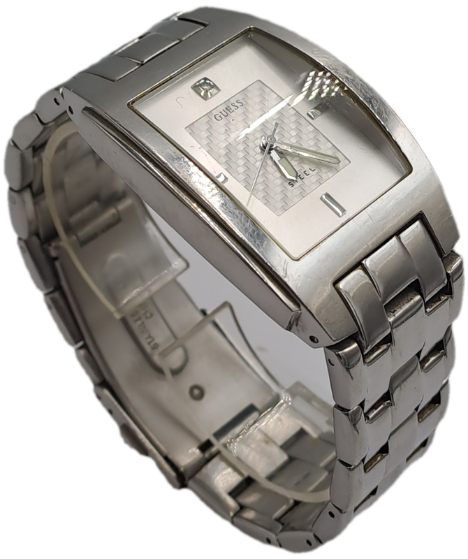 Pre-owned Guess steel men's watch - working