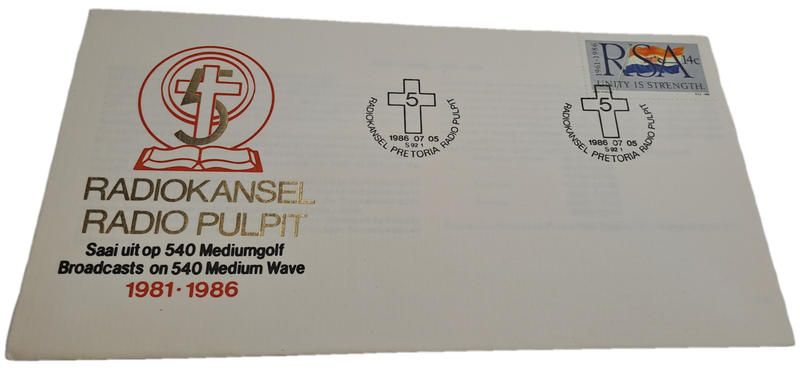 1986 RSA Radio Pulpit Commemorative Cover(2 available)