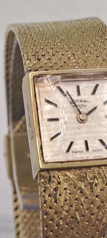 Vintage Ladies Swiss Gold Plated Rotary Mechanical watch-working