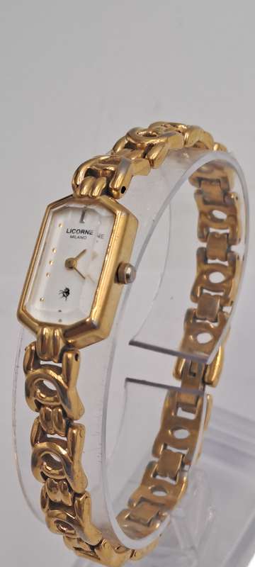 Vintage Ladies Swiss Gold Plated LICORNE Milano Mechanical watch-working
