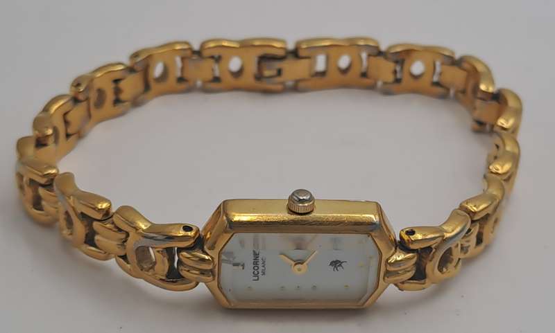 Vintage Ladies Swiss Gold Plated LICORNE Milano Mechanical watch-working