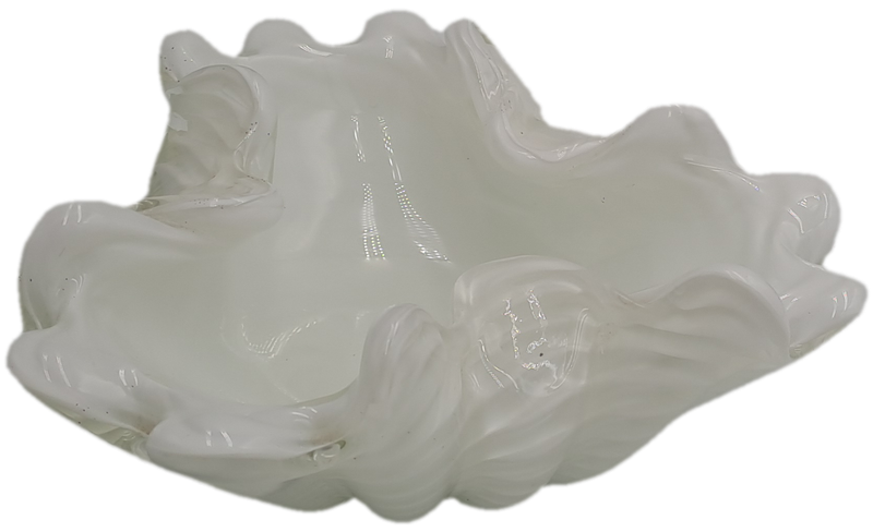 Murano Art Glass Brilliant White Swirl Vase 7,5cm x 17cm x 18cm