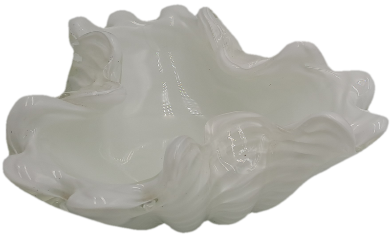 Murano Art Glass Brilliant White Swirl Vase 7,5cm x 17cm x 18cm