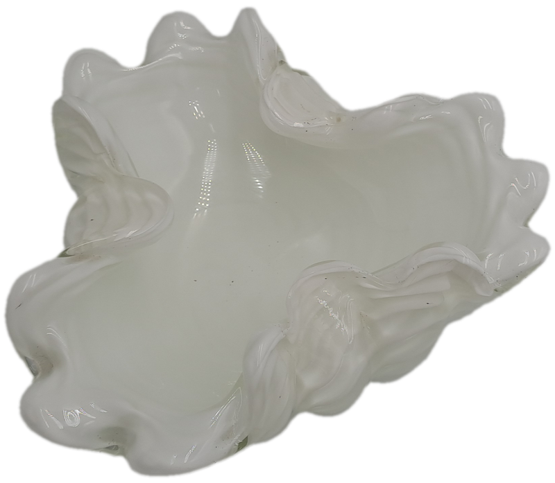 Murano Art Glass Brilliant White Swirl Vase 7,5cm x 17cm x 18cm