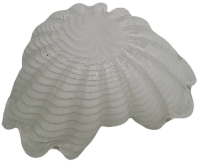 Murano Art Glass Brilliant White Swirl Vase 7,5cm x 17cm x 18cm
