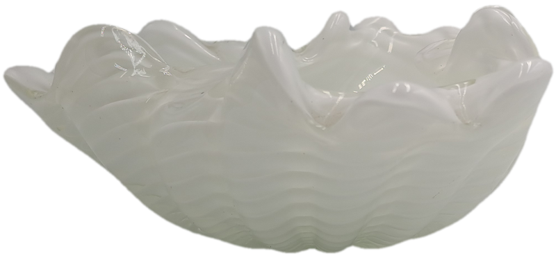 Murano Art Glass Brilliant White Swirl Vase 7,5cm x 17cm x 18cm