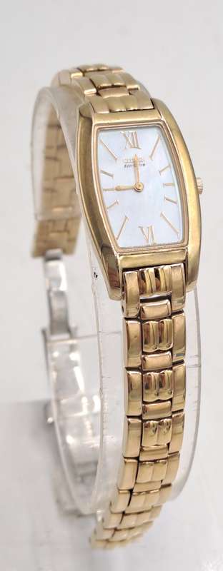 Ladies Citizen Gold Plated  Eco-drive (Need a Panasonic 416mt Battery) back cover scratched