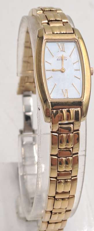 Ladies Citizen Gold Plated  Eco-drive (Need a Panasonic 416mt Battery) back cover scratched