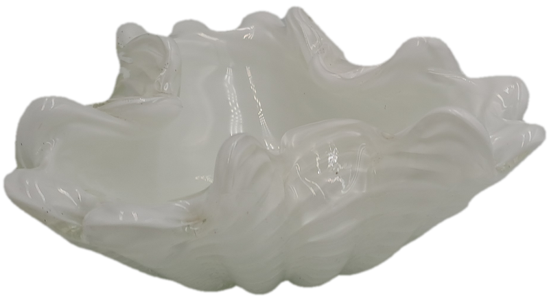 Murano Art Glass Brilliant White Swirl Vase 7,5cm x 17cm x 18cm
