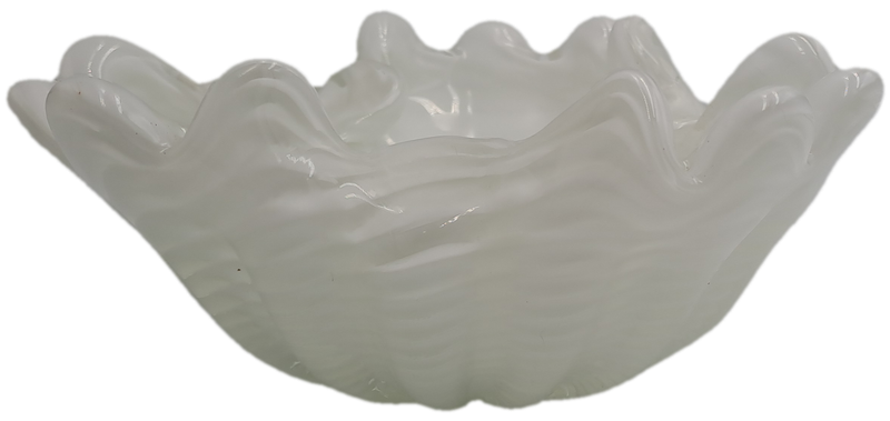 Murano Art Glass Brilliant White Swirl Vase 7,5cm x 17,5cm x 16cm