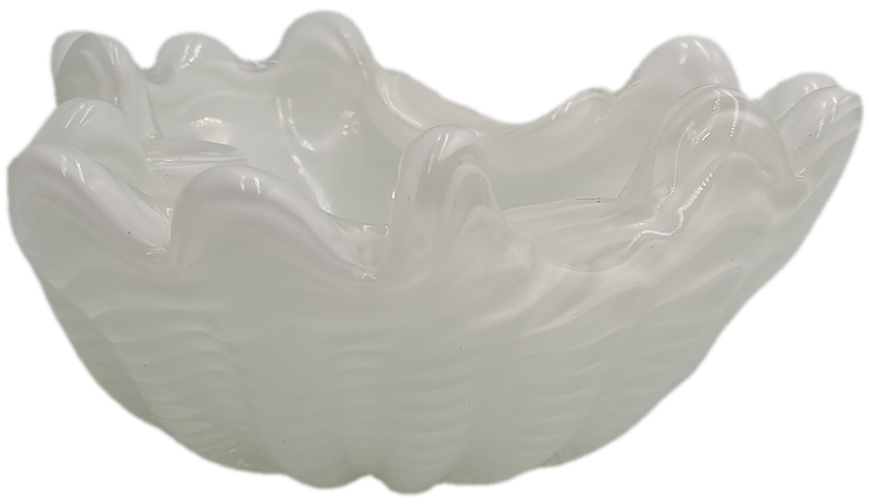 Murano Art Glass Brilliant White Swirl Vase 7,5cm x 17,5cm x 16cm