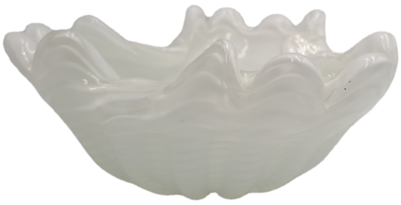 Murano Art Glass Brilliant White Swirl Vase 7,5cm x 17,5cm x 16cm