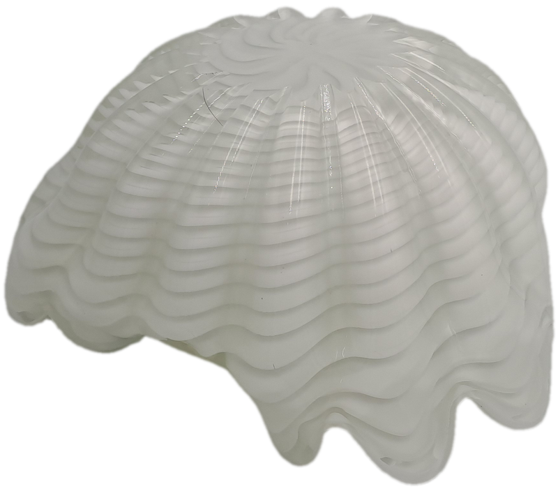 Murano Art Glass Brilliant White Swirl Vase 7,5cm x 17,5cm x 16cm