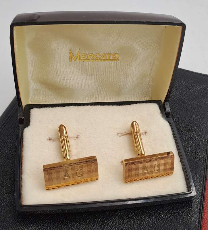 Vintage Mercato cufflings with A.G on it  -Boxed