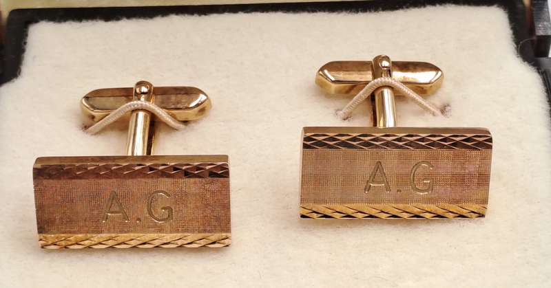 Vintage Mercato cufflings with A.G on it  -Boxed