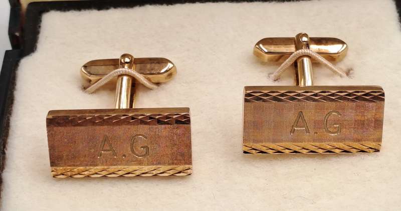 Vintage Mercato cufflings with A.G on it  -Boxed