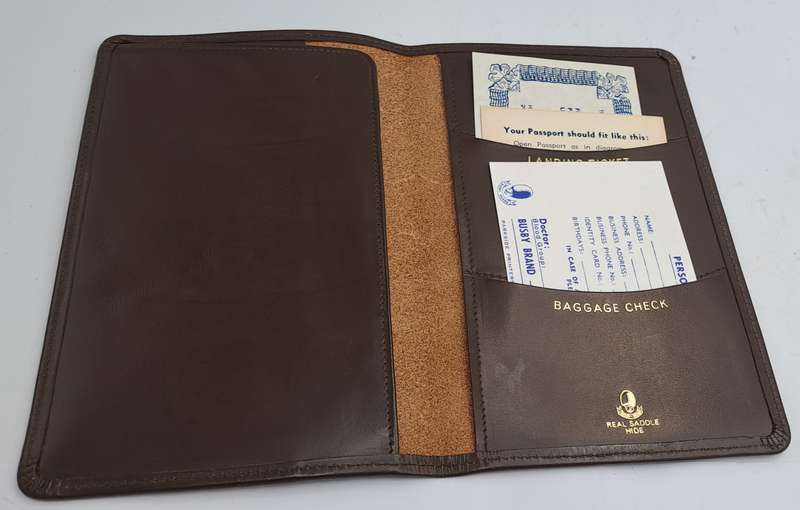Vintage Real Saddle Hide R.S.A Passport Folio/wallet