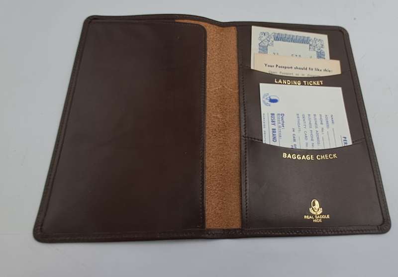 Vintage Real Saddle Hide R.S.A Passport Folio/wallet
