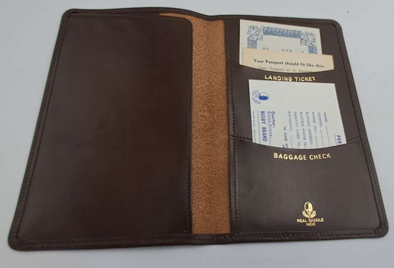 Vintage Real Saddle Hide R.S.A Passport Folio/wallet