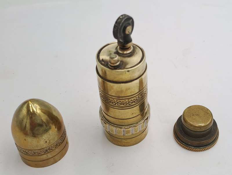 Antique 1914 WW1 Solid BRASS Trench Lighter -  Made in France