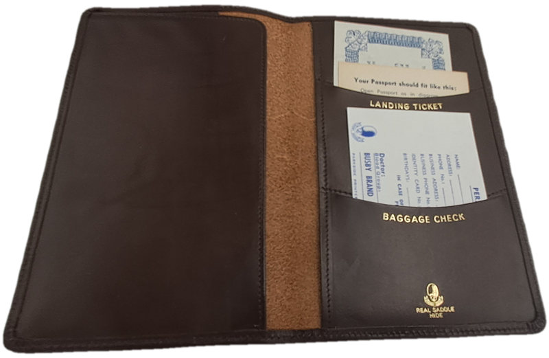 Vintage Real Saddle Hide R.S.A Passport Folio/wallet