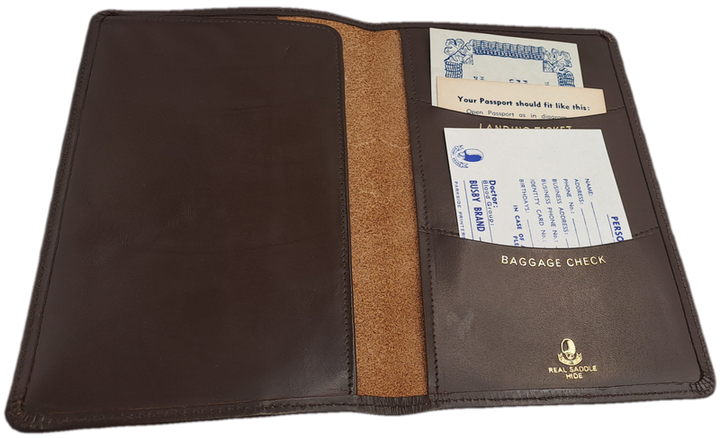 Vintage Real Saddle Hide R.S.A Passport Folio/wallet
