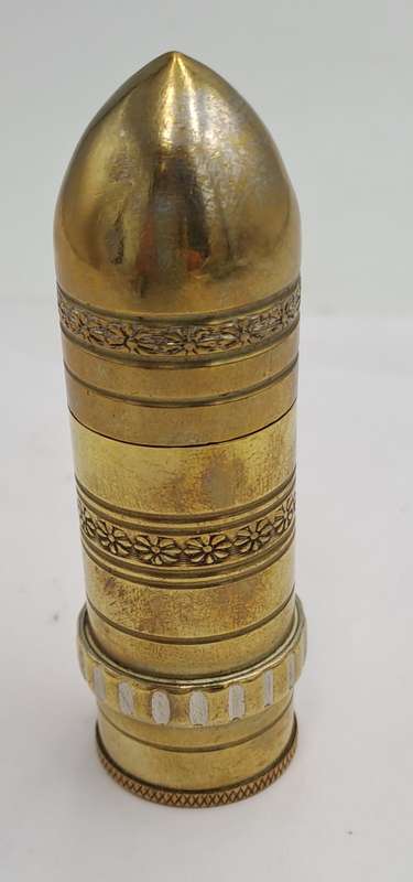 Antique 1914 WW1 Solid BRASS Trench Lighter -  Made in France