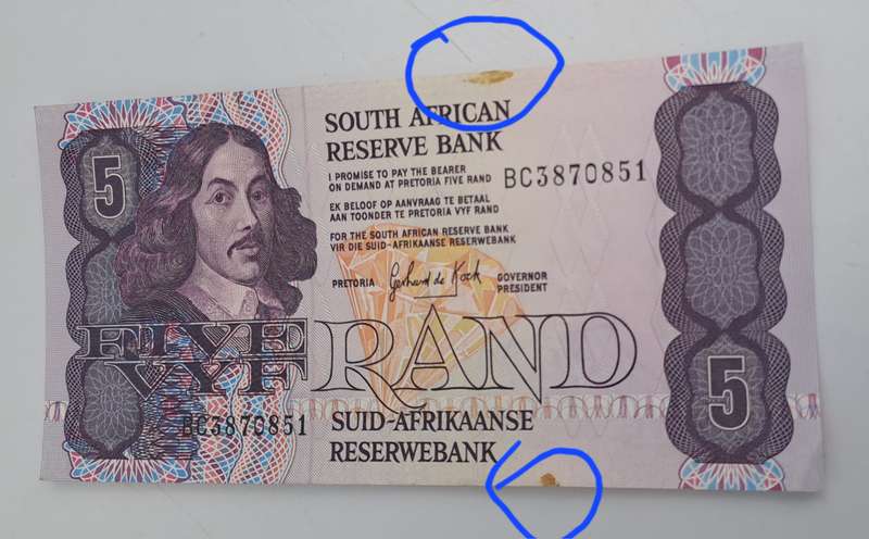 Lot of 10 1989 Gerhard De Kock R5 Notes 3rd Issue In Sequence