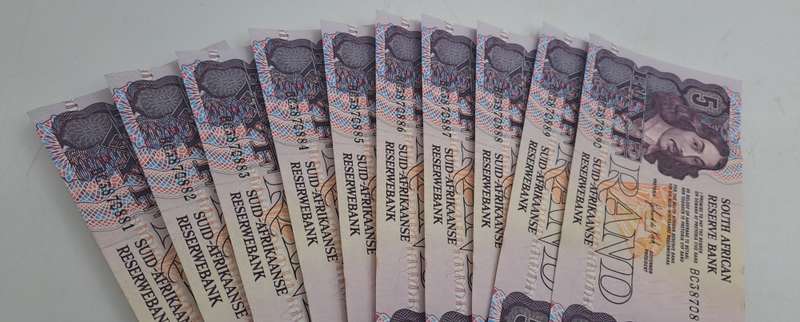 Lot of 10 1989 Gerhard De Kock R5 Notes 3rd Issue In Sequence