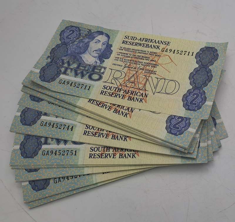 Lot of 90 -1989 Gerhard De Kock R2 Notes 3rd Issue In Sequence-Uncirculated