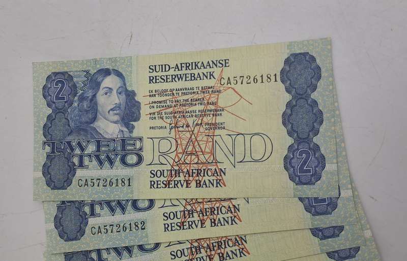Lot of 10- 1984 De Kock R1 Notes -3rd Issue In Sequence Uncirculated  CA5726181 to CA5726190