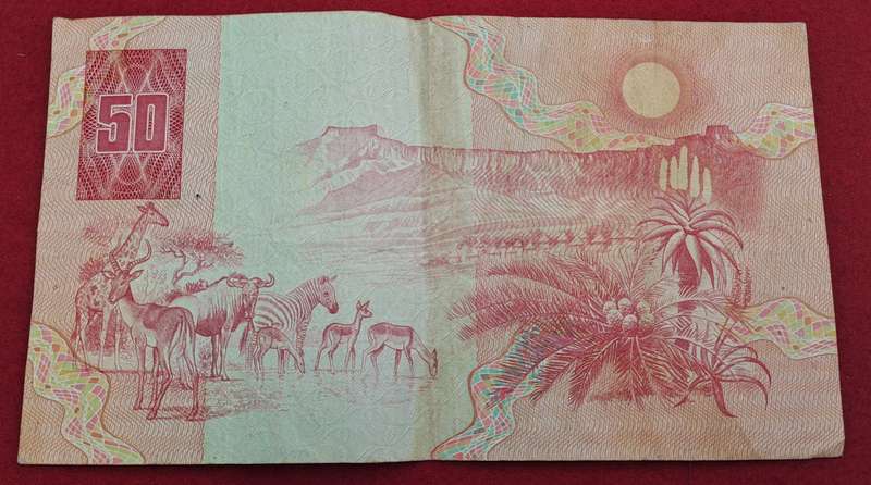 1984 GPC de Kock R50 Rand Note -AFR-ENG   - 3rd Issue -