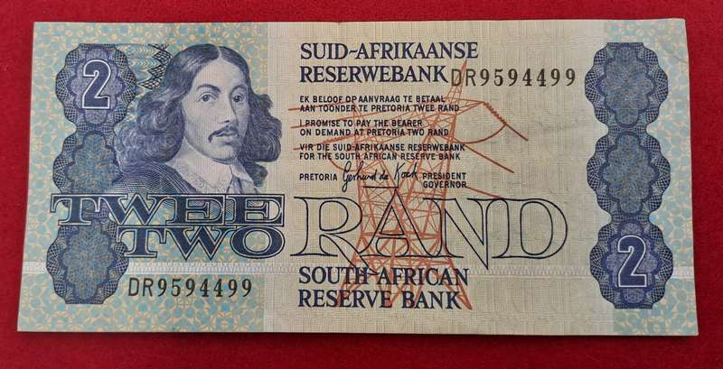 1984 GPC de Kock 2 Rand Note -AFR-ENG   - 3rd Issue -